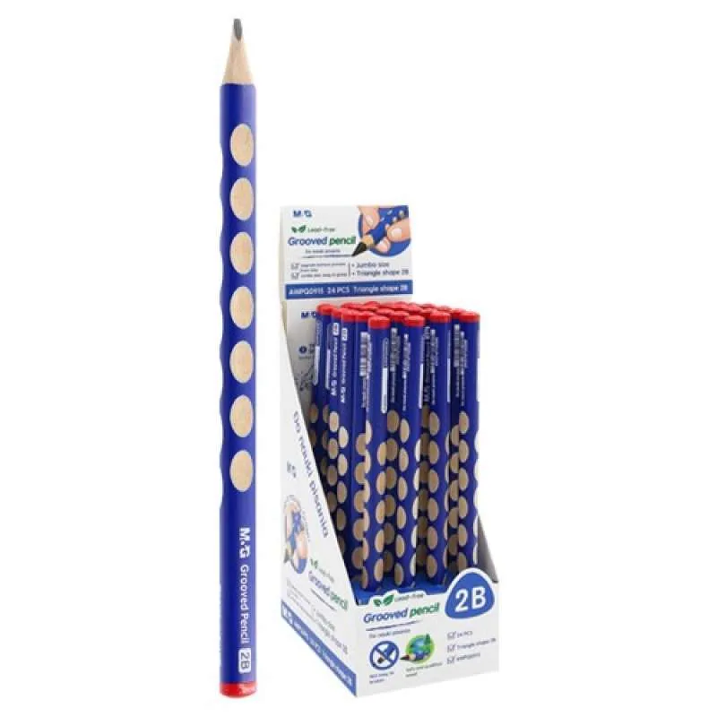 m&g grooved pencil 2b 1pc